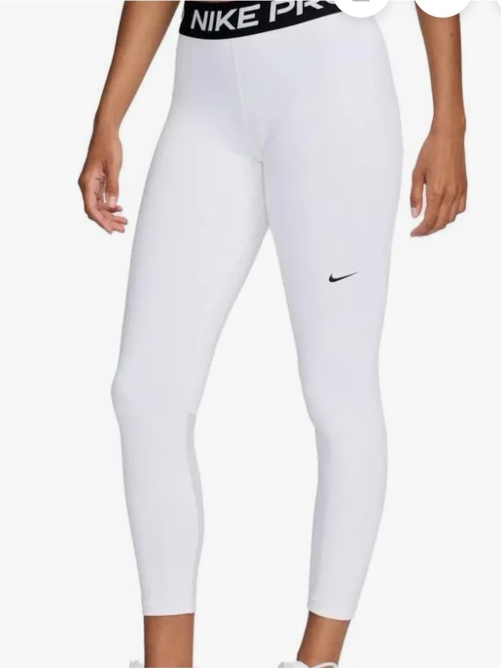 NWT NIKE Nike Women's Pro Mid-Rise 7/8 Lined Leggings - White